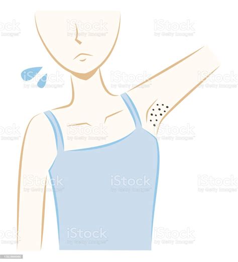 Woman With Handdrawn Buried Hair And Hairy Armpits Stock Illustration