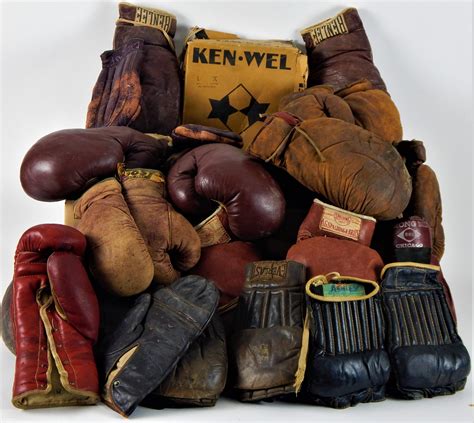 Vintage Boxing Gloves Vintage Leather Golden Streak Boxing Gloves