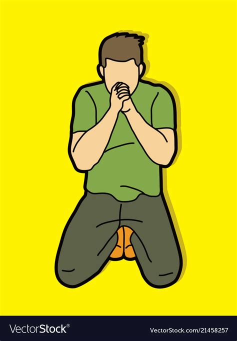 Prayer Christian Praying Cartoon Royalty Free Vector Image
