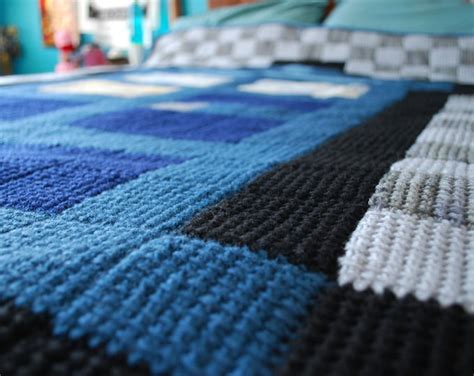 Doctor Who Tardis Custom 8bit Entrelac Crochet Blanket Etsy
