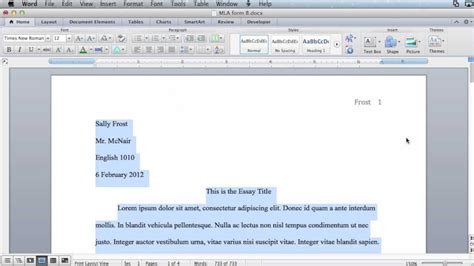 Mla Formatting Microsoft Word 2011 Mac Os X Youtube