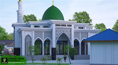 Desain Masjid Minimalis 16x16 Meter Dengan Konstruksi Baja Wf Sanggar