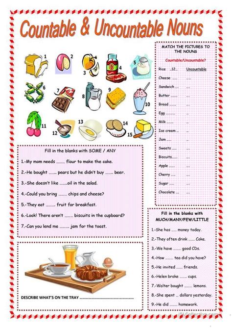 Quantifiers With Countable And Uncountable Nouns Worksheet Gaseum
