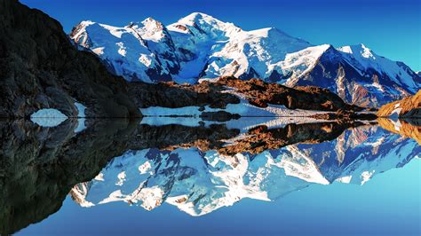 Fonds Décran France Alpes Mont Blanc Montagnes Blanches Lac