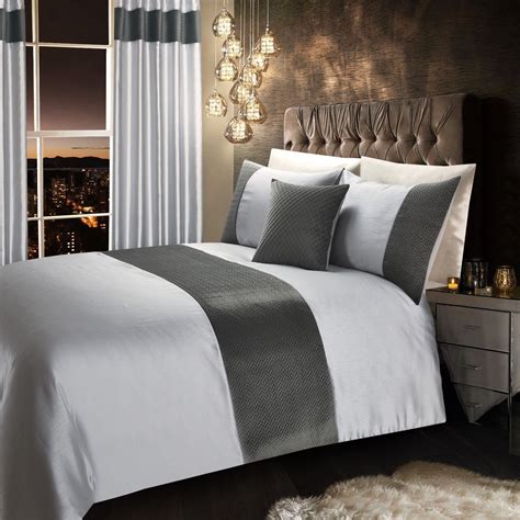 Duvet covers & sets : GREY SILVER STYLISH QUILTED VELVET LUXURY DUVET COVER ...