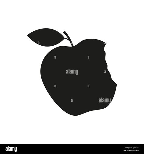 Bitten Apple Silhouette Icon Bite Apple Symbol Stock Vector Image