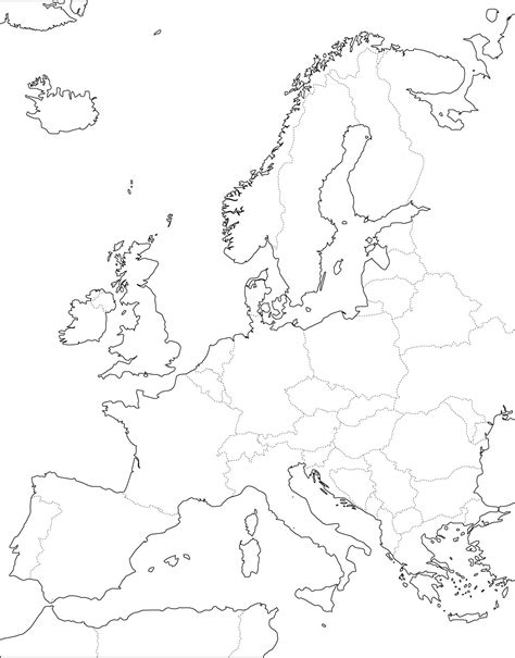 Mapa Pol Tico Mudo De Europa Para Imprimir Mapa De Pa Ses De Europa