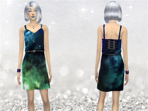Mesh Recolor Galaxy Dress By Chubbychipmunkz The Sims 4 Catalog