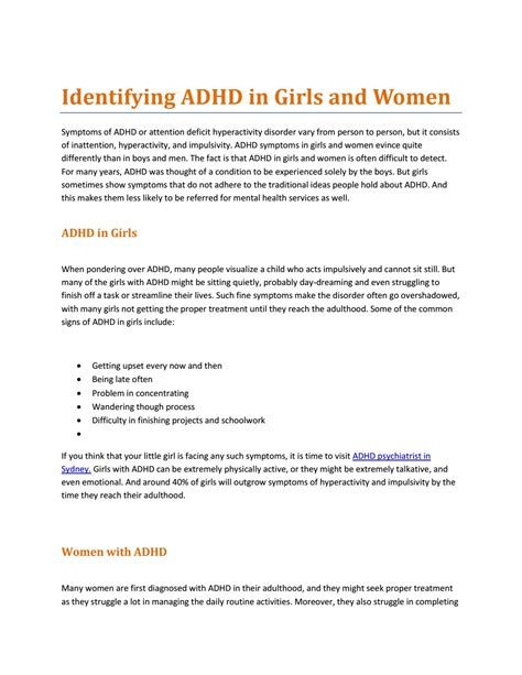 Adhd Women Identifying Adhd In Girls And Women By James Cannes Issuu