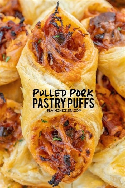 It seems like most countries have a version of a meat pie and the two things in common are being. Pulled Pork Pastry Puffs | Food recipes, Food, Pork recipes