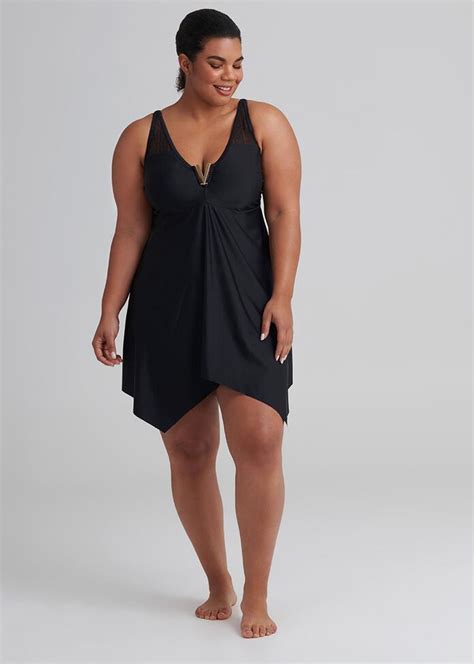 Shop Plus Size Caribbean Mono Swimsuit In Black Sizes 12 30 Taking