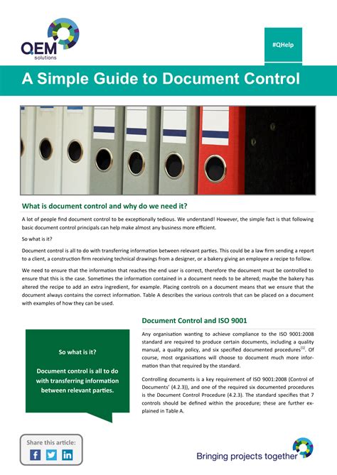 A Simple Guide To Document Control