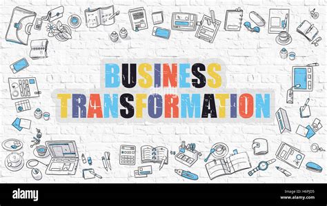 Business Transformation Concept With Doodle Design Icons Stock Photo