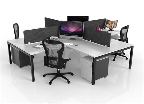 4 Way Workstation Desks Adco Office Furniture