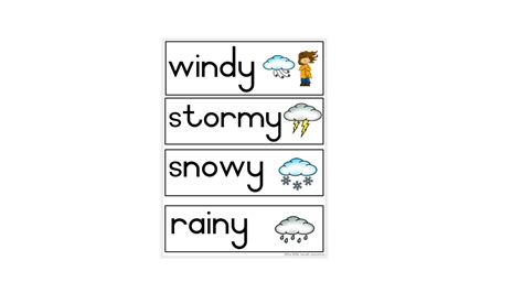 Weather Word Cards • Teacha