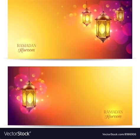 Ramadan Banner Set Royalty Free Vector Image Vectorstock