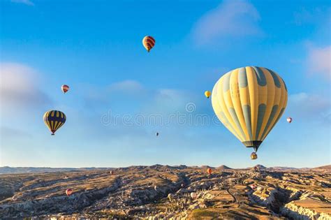 Hot Air Balloons Flight In Cappadocia Stock Image Image Of Adventure