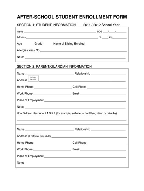 School Enrollment Form Fill Out And Sign Online Dochub