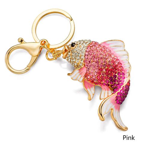 Charm Fish Crystal Keychain Fashion Rhinestone Cyprinoid Lucky Carp Key