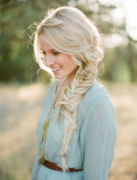 Beautiful Platinum Blonde Long Hair With A Messy Dutch