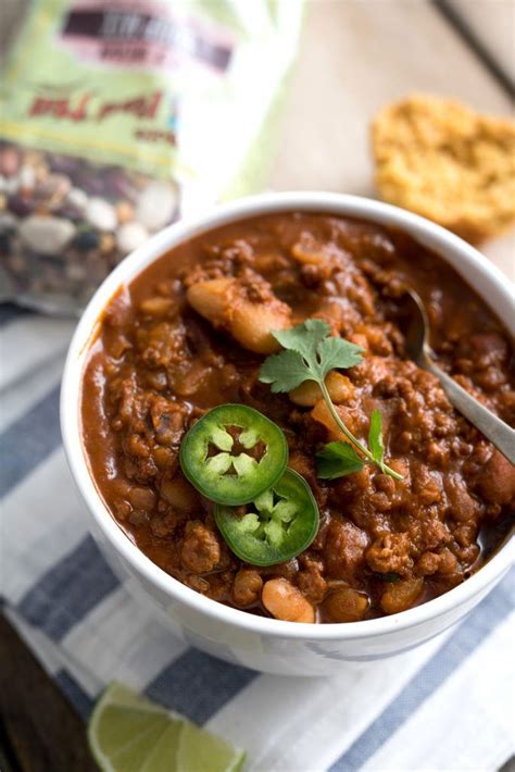 I thought it was about one egg and one cup of flour per serving. 13 Bean Chili Recipe from Bob's Red Mill! | No bean chili ...