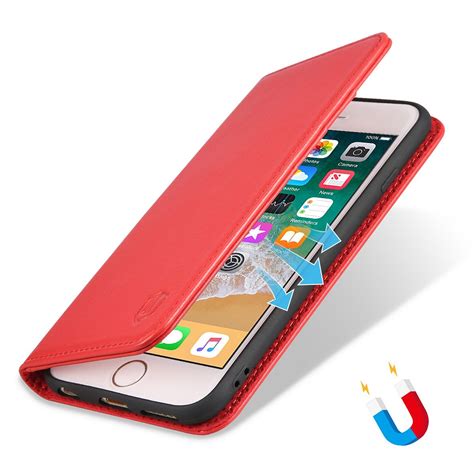 Shieldon Iphone 6s Wallet Phone Case With Genuine Leather