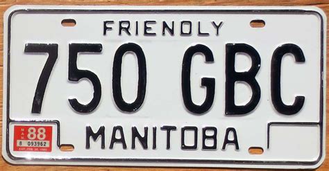 1988 Manitoba Exc Automobile License Plate Store Collectible