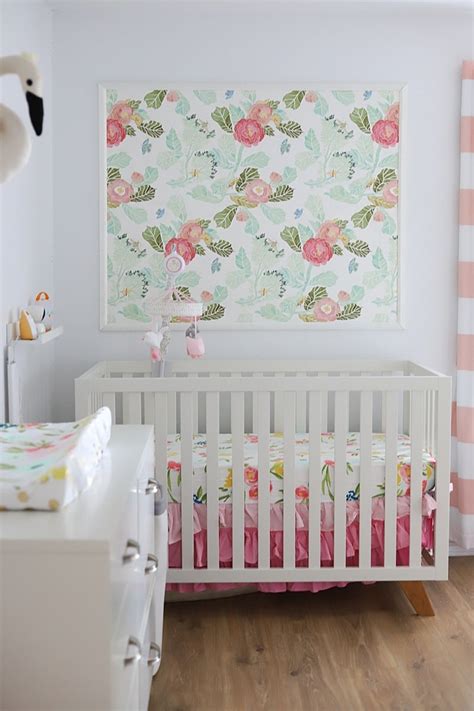 Beautiful Floral Theme Nursery Baby Girl Nursery With Diy Wall Decor