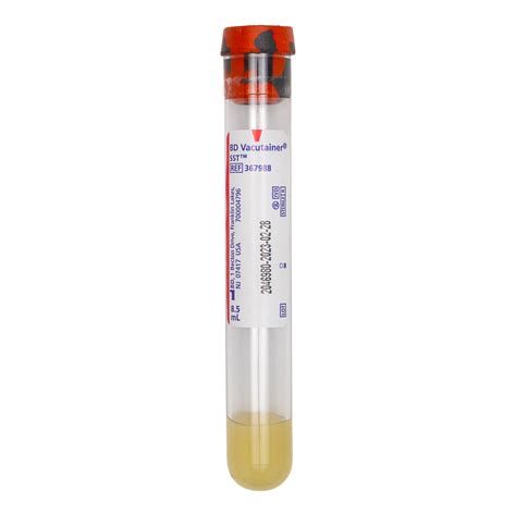 BD Vacutainer SST Tubes 16 X 100 Mm 8 5mL Conventional Paper Label 367988
