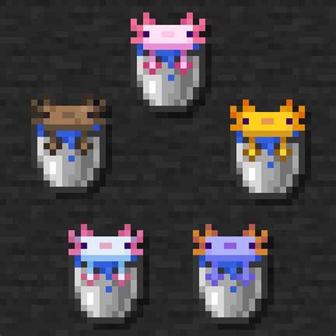 Coloured Axolotl Bucket Minecraft Data Pack