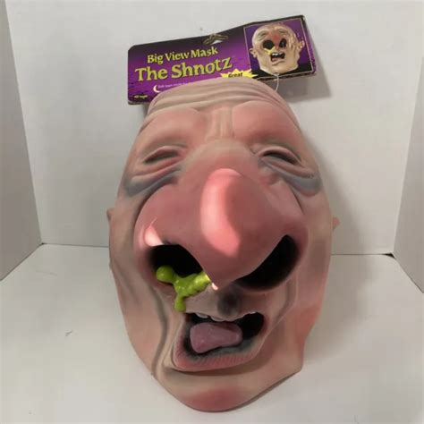 Vintage Creepy Latex Mask Big Face Snot Old Man Gross Scary Halloween New W Tags Picclick