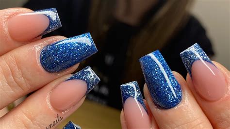 Glittery Blue Nails 💙 Youtube