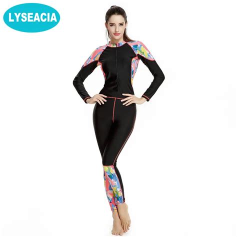 Lyseacia Full Body Women Wetsuit Slim Long Swimsuit Summer Swimming Diving Suits Plus Size