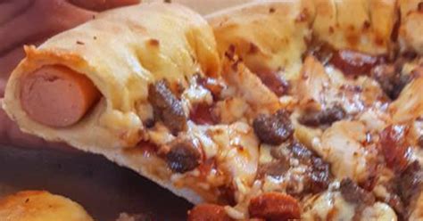Finally The Unique Hot Dog Pizza Is Here With Sausage Filled Crust