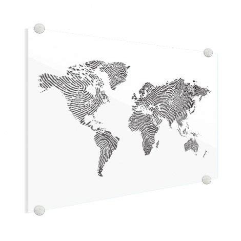 Klicken sie in der menüleiste von paint.net auf korrekturen. Fingerabdruck Weltkarte Schwarz-Weiß Acrylglas