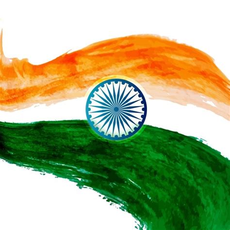 Free Vector Wavy Watercolor Indian Flag Design