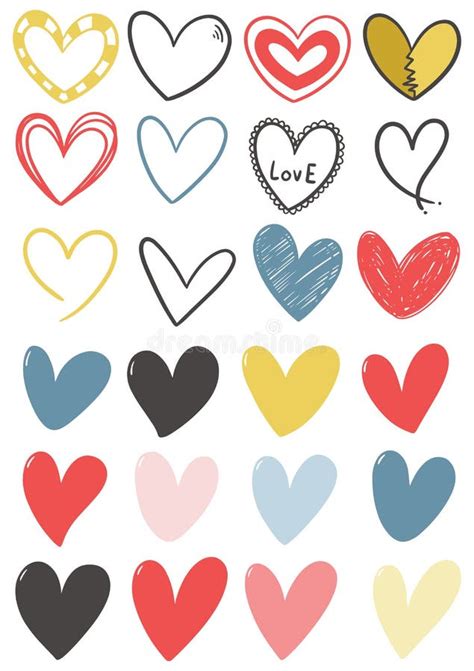 0016 Hand Drawn Scribble Hearts Stock Vector Illustration Of Love