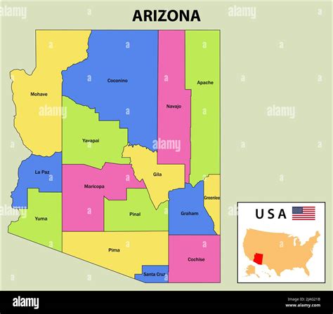Arizona Map State And District Map Of Arizona Administrative And