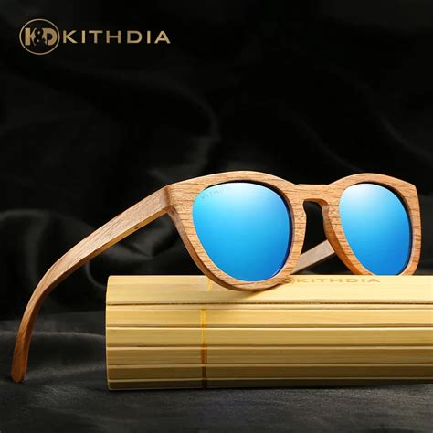 Kithdia Brand Design Women Handmade Wooden Sunglasses Retro Polarized Sun Glasses Hand Made 100