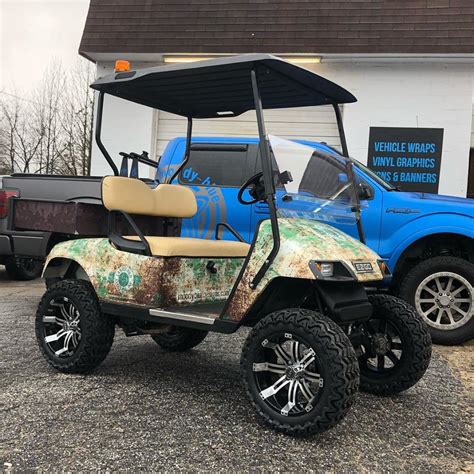 Custom Wraps Golf Cart Moody Blue Designs