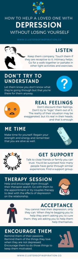loving someone with depression 10 ways to help without losing yourself by clusters of