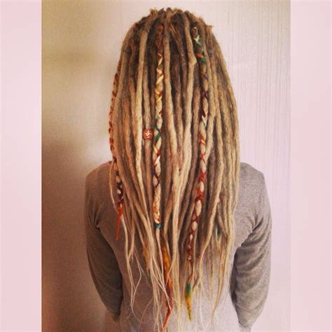 dreadlocks with yarn braids as decorations … dreadlock hairstyles blonde dreadlocks