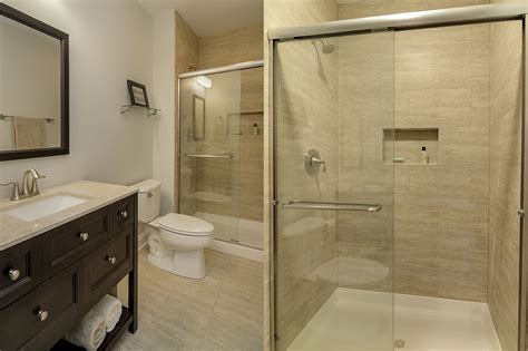 Small bathroom is more recommended to use lighter colors. Steve & Emily's Hall Bathroom Remodel Pictures | Luxury ...