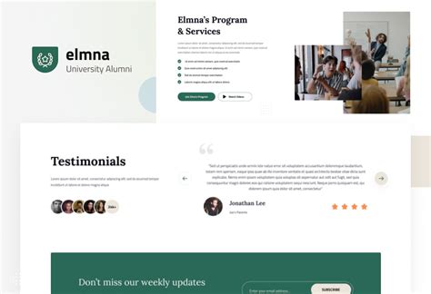 Elmna University Alumni Website Design Ui On Yellow Images Creative Store