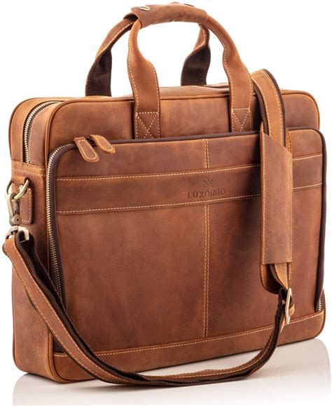 Laptop Bag Messenger Bag For Men Top Grain First Grade Genuine