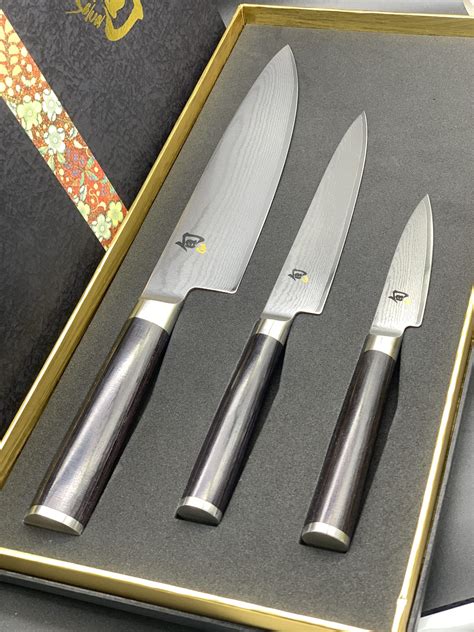 shun classic 3 piece chefs knife set australian knife sales