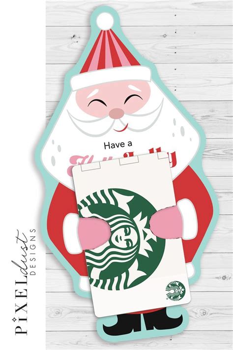 Retro Santa Gift Card Holder Treat Holder Printable Christmas Cards