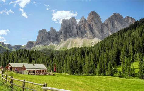 Wallpaper Alps Italy Santa Maddalena Nature Mountains Meadow Forests