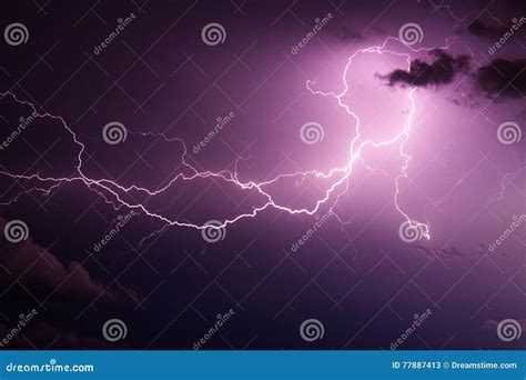 Purple Lightning Stock Image Image Of Lightning Beauty 77887413