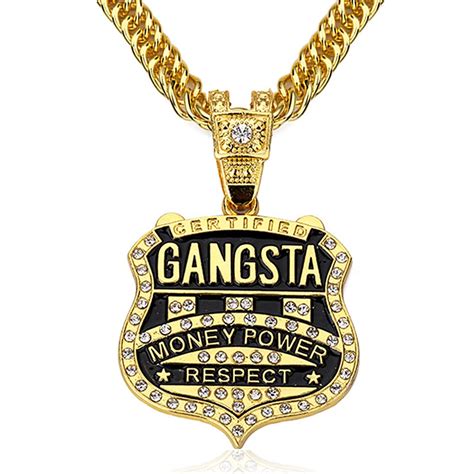Buy 90cm Chain Gangsta Pendant Necklace Men Jewelry